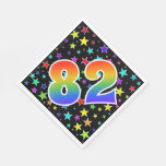 [ Thumbnail: Colorful Stars + Rainbow Pattern "82" Event # Napkins ]
