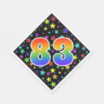 [ Thumbnail: Colorful Stars + Rainbow Pattern "83" Event # Napkins ]