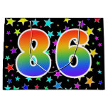 [ Thumbnail: Colorful Stars + Rainbow Pattern "86" Event # Gift Bag ]