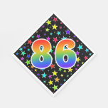 [ Thumbnail: Colorful Stars + Rainbow Pattern "86" Event # Napkins ]