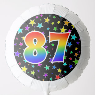 Colorful Stars + Rainbow Pattern "87" Event # Balloon