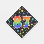 [ Thumbnail: Colorful Stars + Rainbow Pattern "87" Event # Napkins ]