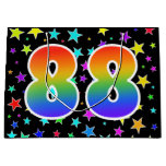 [ Thumbnail: Colorful Stars + Rainbow Pattern "88" Event # Gift Bag ]