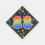 [ Thumbnail: Colorful Stars + Rainbow Pattern "88" Event # Napkins ]