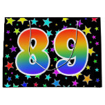 [ Thumbnail: Colorful Stars + Rainbow Pattern "89" Event # Gift Bag ]