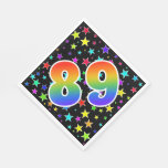 [ Thumbnail: Colorful Stars + Rainbow Pattern "89" Event # Napkins ]