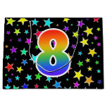 [ Thumbnail: Colorful Stars + Rainbow Pattern "8" Event # Gift Bag ]