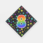 [ Thumbnail: Colorful Stars + Rainbow Pattern "8" Event # Napkins ]