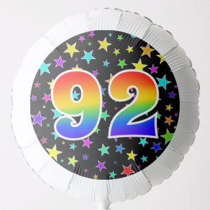 Colorful Stars + Rainbow Pattern "92" Event # Balloon