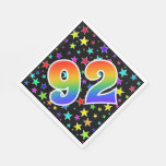 [ Thumbnail: Colorful Stars + Rainbow Pattern "92" Event # Napkins ]