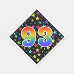 [ Thumbnail: Colorful Stars + Rainbow Pattern "93" Event # Napkins ]