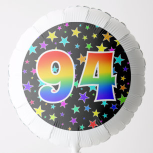 Colorful Stars + Rainbow Pattern "94" Event # Balloon
