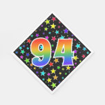 [ Thumbnail: Colorful Stars + Rainbow Pattern "94" Event # Napkins ]