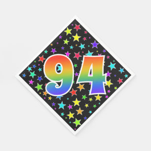 Colorful Stars + Rainbow Pattern "94" Event # Napkins