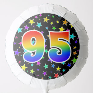 Colorful Stars + Rainbow Pattern "95" Event # Balloon