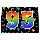 [ Thumbnail: Colorful Stars + Rainbow Pattern "95" Event # Gift Bag ]