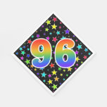 [ Thumbnail: Colorful Stars + Rainbow Pattern "96" Event # Napkins ]