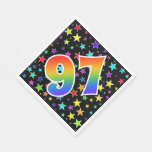 [ Thumbnail: Colorful Stars + Rainbow Pattern "97" Event # Napkins ]