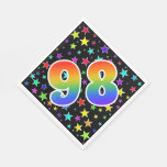 [ Thumbnail: Colorful Stars + Rainbow Pattern "98" Event # Napkins ]