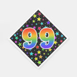 [ Thumbnail: Colorful Stars + Rainbow Pattern "99" Event # Napkins ]