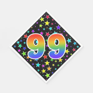 Colorful Stars + Rainbow Pattern "99" Event # Napkins