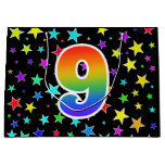 [ Thumbnail: Colorful Stars + Rainbow Pattern "9" Event # Gift Bag ]