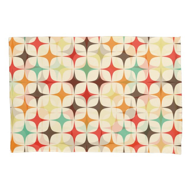 Colorful Stars Retro Geometric Pattern Pillow Case (Front)