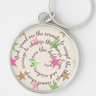 Colorful Stars Serenity Prayer Keychain