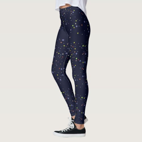 colorful stars sky pattern a stylish leggings