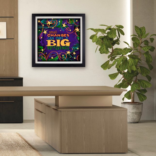 Colorful Stars Small Changes Inspiring Classroom Poster (Fun, inspirational Classroom Poster by inspirivity )