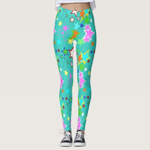 Colorful Stars Spandex Leggings