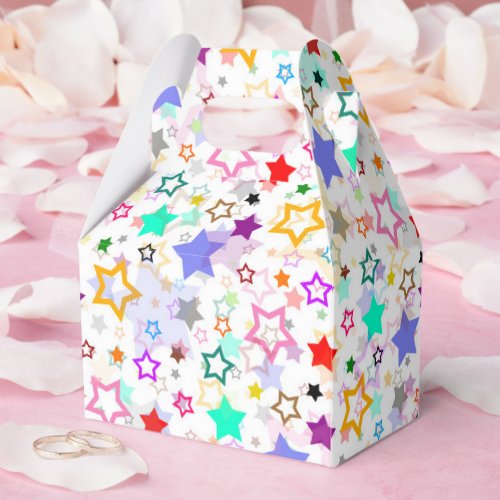 Colorful Stars White  Favor Boxes