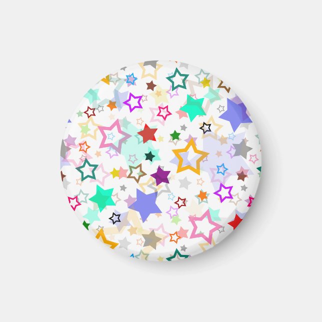 Colorful Stars White  Magnet (Front)