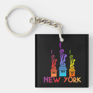 COLORFUL STATUE OF LIBERTY NEWYORK KEYCHAIN
