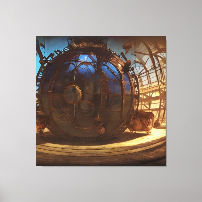 Colorful Steam Punk Planet Canvas Print (Front)