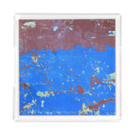 Colorful steel rust: abstract texture acrylic tray