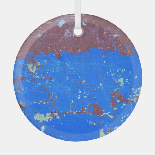 Colorful steel rust abstract texture glass ornament