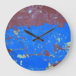 Colorful steel rust: abstract texture large clock
