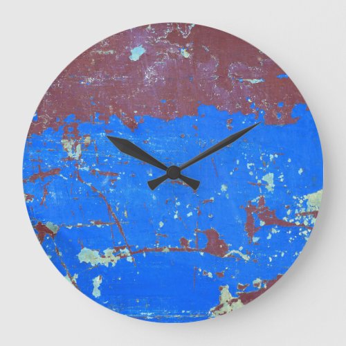 Colorful steel rust abstract texture large clock