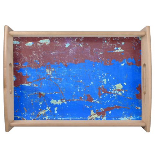 Colorful steel rust abstract texture serving tray