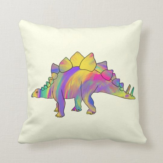Colorful Stegosaurus Cute Jurassic Dinosaur Art Throw Pillow | Zazzle.com