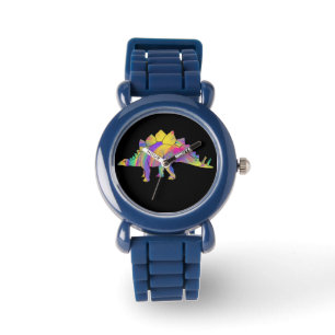 Colorful Stegosaurus Cute Jurassic Dinosaur Art Watch