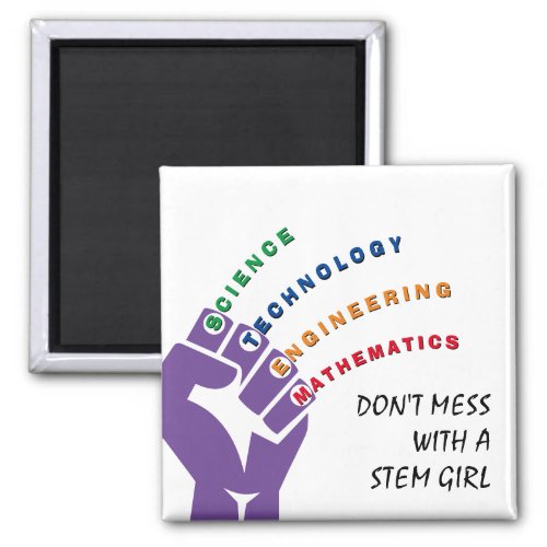 Colorful STEM GIRL Magnet