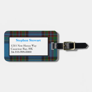 Colorful Stewart Tartan Plaid Luggage Tag