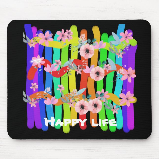 colorful sticks of flowers mouse pad (Front)