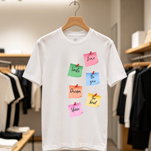Colorful Sticky Notes Positive Motivation Art T-Shirt