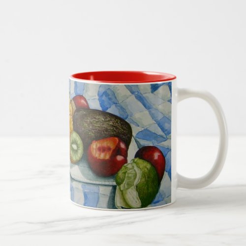 colorful still life picture of exotic fruit Two_Tone coffee mug