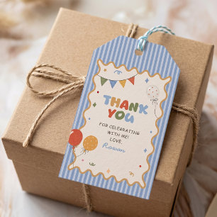 Colorful Stiped Fun Birthday Party Gift Tags