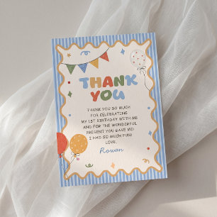 Colorful Stiped Fun Birthday Thank You Card