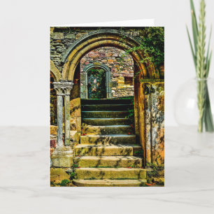 Colorful Stone Doorway Holiday Card